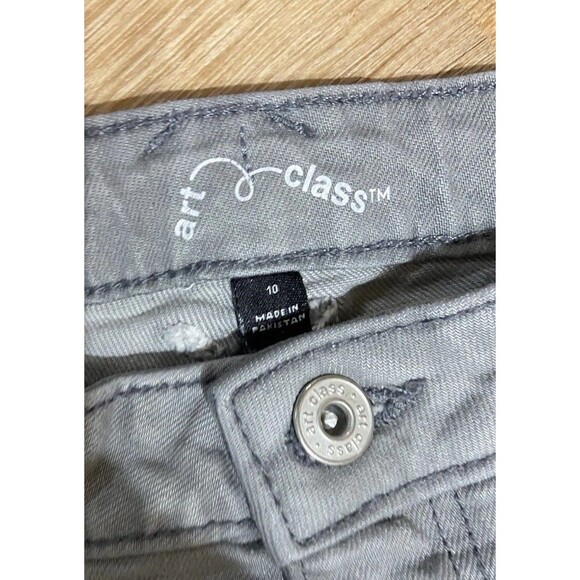 Art Class Girls Size 10 Gray Cargo Wide Leg Denim Jean Pants Cotton Blend - Picture 11 of 11